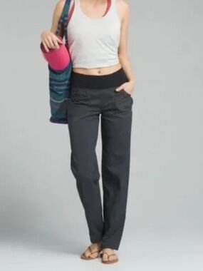 Prana Summit Flat Front Pull On Athletic Pants Charcoal Women’s